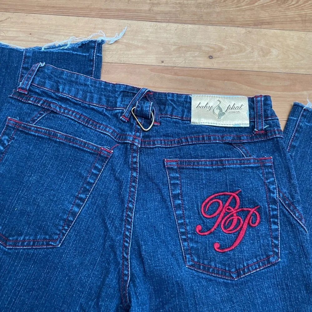 Dark Blue Flare Women's Jeans Vintage Baby Phat - Picture 7 of 7